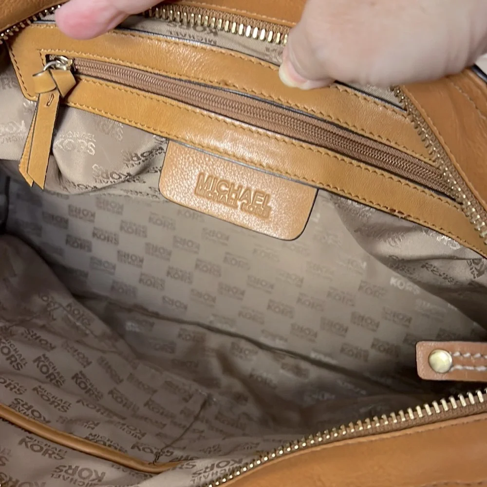 Michael Kors Golden Tan Leather Handbag Purse Tote